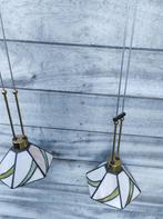 Duo hanglamp in art nouveau stijl, Ophalen, Gebruikt, Art nouveau, Glas