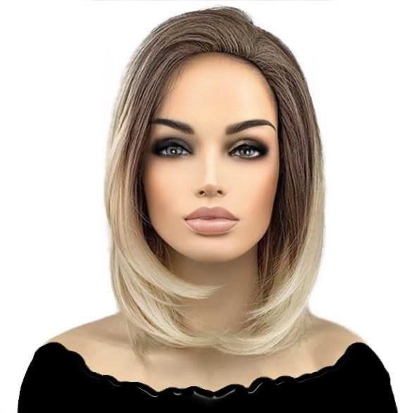 Pruik schouderlang steil haar in laagjes zonder pony, Verzenden, Nieuw