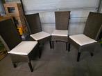 4 chaises en osier avec coussin, Jardin & Terrasse, Enlèvement
