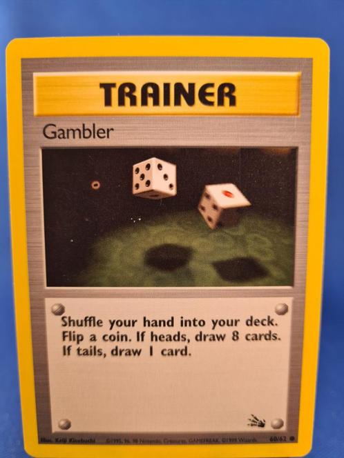 Gambler 60/62 - Fossil, Hobby en Vrije tijd, Verzamelkaartspellen | Pokémon, Zo goed als nieuw, Verzenden