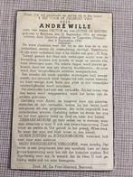 Victime de guerre A.Wille Beernem +Cognelee Namur 1944, Envoi, Image pieuse