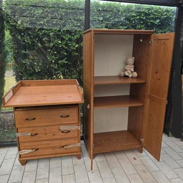 Baby commode en bijpassend kleerkastje  beschikbaar voor biedingen