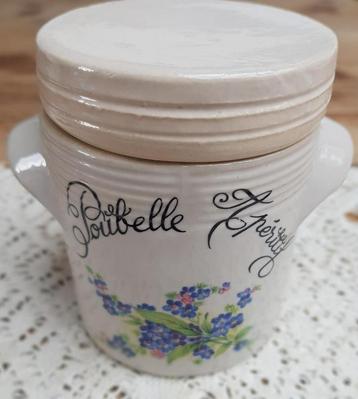 Kleine Franse gres Poubelle Aperitif met vergeet me nietjes beschikbaar voor biedingen
