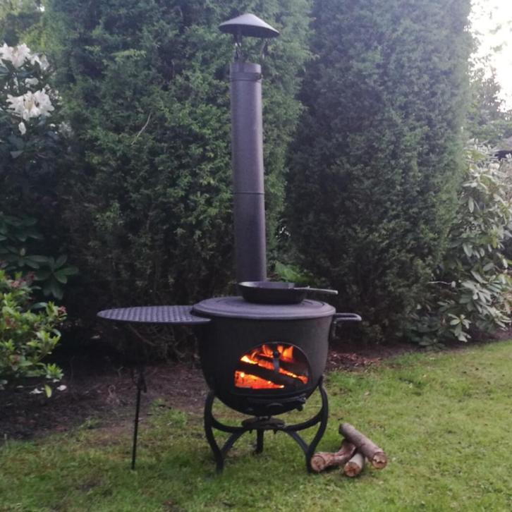 Gietijzeren Tuinhaard / Buitenkachel Vulkaan / BBQ, Tuin en Terras, Tuinhaarden, Nieuw, Ophalen of Verzenden