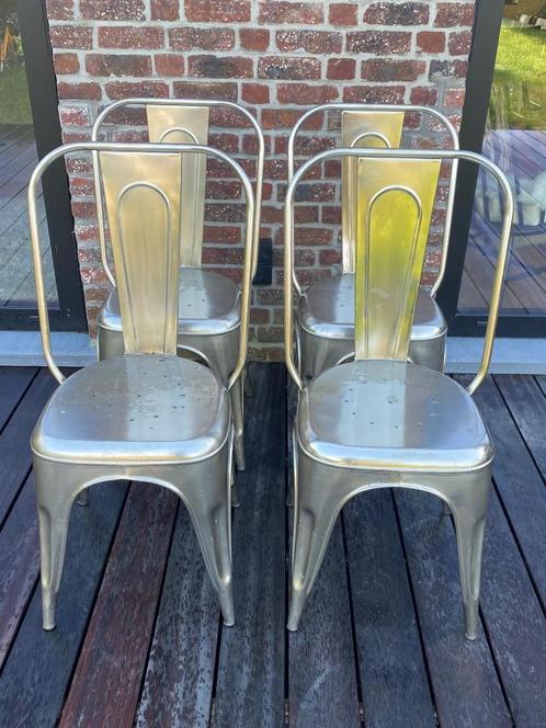 Tolix terrasstoel vintage look 50€ voor 4 stuks, Huis en Inrichting, Stoelen, Gebruikt, Vier, Metaal, Overige kleuren, Ophalen