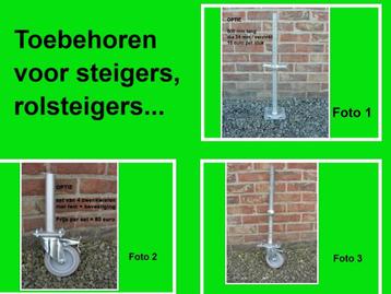 Voetspindels - steigerwielen - in hoogte regelbare wielen  beschikbaar voor biedingen