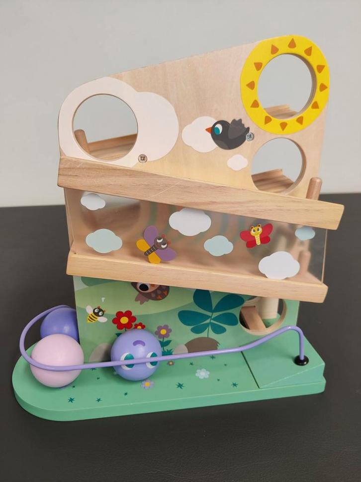 Janod - Houten ballenbaan rups, Kinderen en Baby's, Speelgoed | Houten speelgoed, Zo goed als nieuw, Overige typen, Ophalen of Verzenden