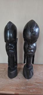 Afrikaanse ebbenhouten beeldjes/koppel, Antiek en Kunst, Ophalen of Verzenden