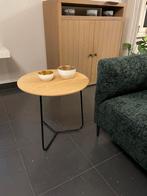 Bijzettafeltje met natuureik blad dia. 50cm NIEUW, Overige materialen, Minder dan 55 cm, Rond, Nieuw