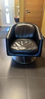 Fauteuil vintage Natuzzi en cuir aubergine, Maison & Meubles, Fauteuils, Utilisé, Cuir