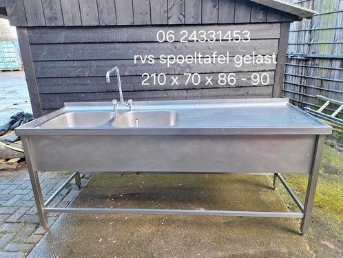 Zeer nette rvs spoeltafel ( gelaste constructie), Doe-het-zelf en Bouw, Werkbanken, Zo goed als nieuw, Ophalen of Verzenden