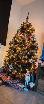 Kerstboom 165cm + versiering+lampjes, Divers, Noël, Comme neuf, Enlèvement