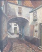 Frans Van Genesen (1887-1945): Oud stadszicht (O/D, 41x46cm), Ophalen of Verzenden
