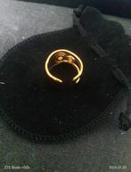 Bague en métal doré avec 2 pierres, Enlèvement ou Envoi