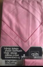 Lakenset - Eenpersoons - 180 x 280 cm, Neuf, Drap-housse ou Taie d'oreiller, Rose, Une personne