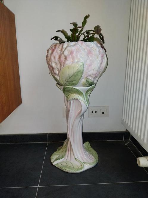 Vintage bloempot met piedestal, Huis en Inrichting, Woonaccessoires | Zuilen en Pilaren, Gebruikt, Ophalen