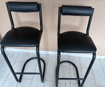 2 barkrukken nepleer zwart beschikbaar voor biedingen