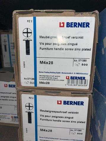 Berner meubelgreepschroef verzinkt m4x28 beschikbaar voor biedingen