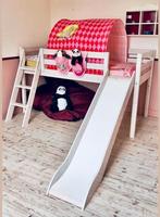 Lit mi-hauteur FLEXA CLASSIC blanchi & toboggan, Ophalen of Verzenden, Gebruikt, Halfhoogslaper