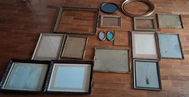 Groot lot antieke kaders, Antiquités & Art, Antiquités | Autres Antiquités, Enlèvement