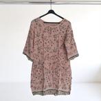Luchtige zomerjurk bloemetjes oudroze blauw 44/XXL, Verzenden, Maat 46/48 (XL) of groter, Nieuw, Roze