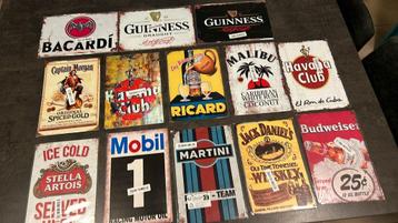 Vintage metalen reclamebord mancave - Cola Martini Stella…