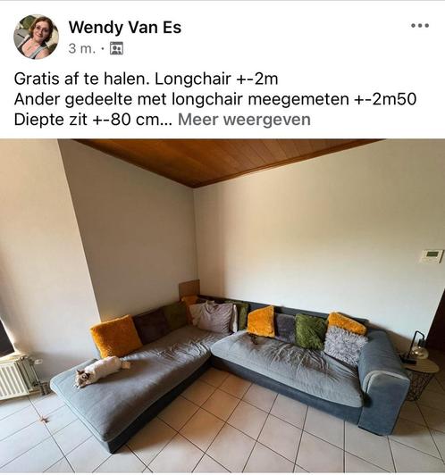 Gratis hoeksalon, Huis en Inrichting, Zetels | Complete zithoeken, Gebruikt, Stof, Ophalen