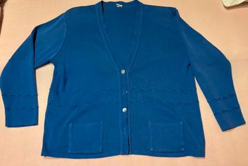 Blauwe damesvest met figuur op,Cassis 44. beschikbaar voor biedingen