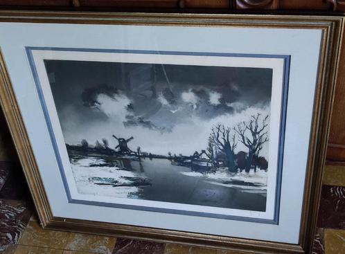 Heel grote litho van Saverys. Mooi ingekaderd. Opgefrist, Antiek en Kunst, Kunst | Litho's en Zeefdrukken, Ophalen