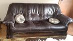 Lederen salon, Huis en Inrichting, Ophalen, Gebruikt, Hout, Leder