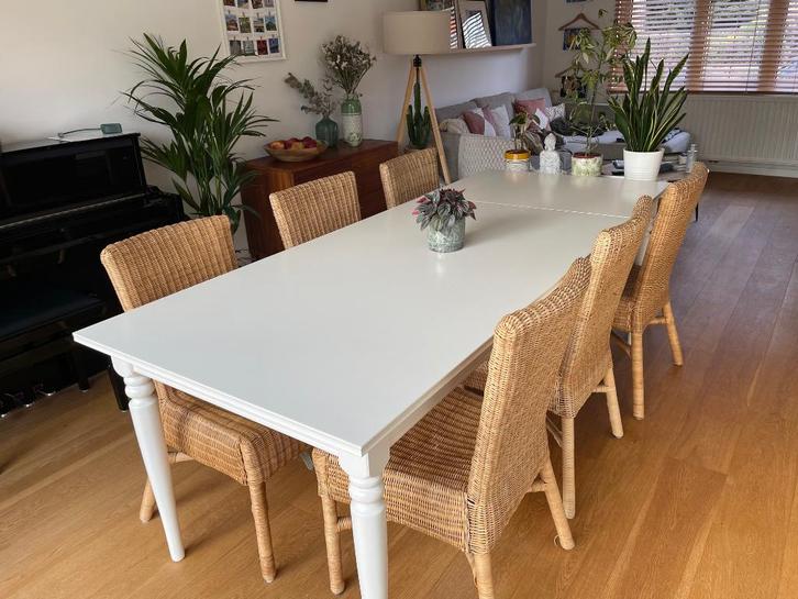 Table extensible 155/215 x 87 cm, Maison & Meubles, Tables | Tables à manger, Utilisé, 50 à 100 cm, Cinq personnes ou plus, Rectangulaire