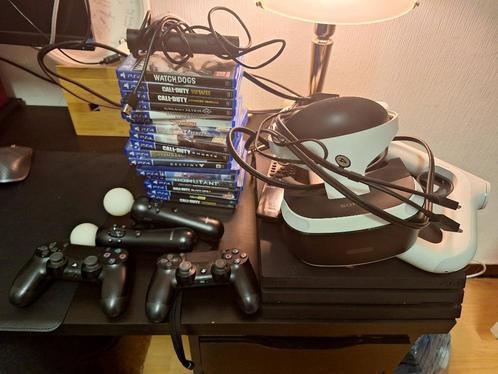 Playstation 4 Pro met PSVR, accesoires en games, Consoles de jeu & Jeux vidéo, Consoles de jeu | Sony PlayStation 4, Utilisé, Pro
