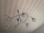 Luster 6 lichtpunten, Huis en Inrichting, Lampen | Kroonluchters, Ophalen, Zo goed als nieuw, Glas