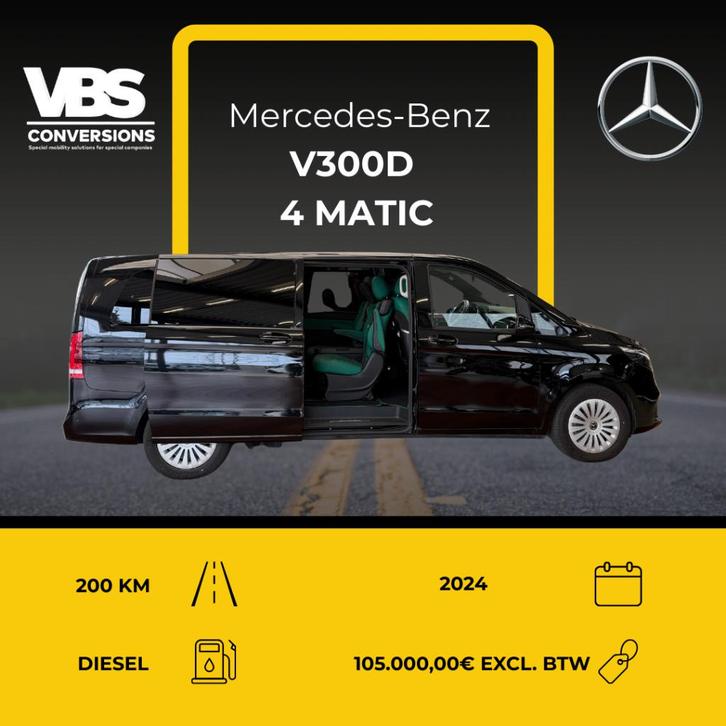 Mercedes-Benz V300d 4MATIC VIP uitvoering, Auto's, Mercedes-Benz, Bedrijf, Te koop, V-Klasse, 360° camera, 4x4, ABS, Achteruitrijcamera
