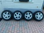 4 aluminium velgen DEZENT 4 x 100 met winterbanden, Ophalen, 15 inch, Banden en Velgen, Personenwagen