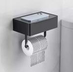 Toiletpapier houder rvs zwart met houder voor mobiel, Nieuw, Toilet, Ophalen of Verzenden