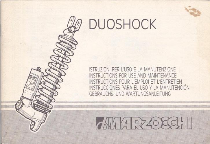 Marzocchi use & maintenance manual DUOSHOCK, Motoren, Handleidingen en Instructieboekjes, Overige merken, Ophalen of Verzenden