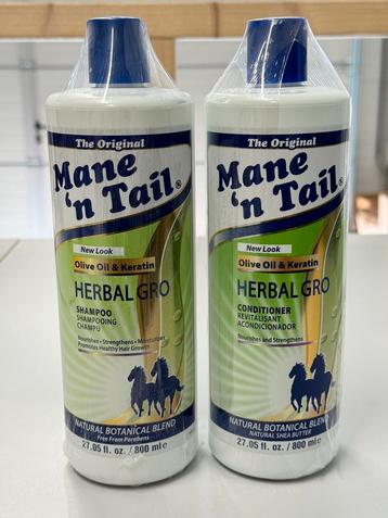 MANE ´N TAIL - Shampoo Herbal Gro – 2 pak 800ML XL Flessen