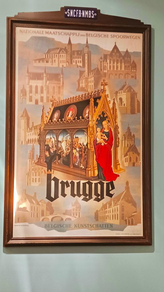 poster NMBS in kader met glas, Verzamelen, Posters, Ophalen