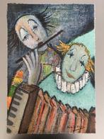 Hubert De Vries - litho - Clowns, Ophalen of Verzenden