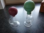 2 ventouses zuignappen medicaal glas en caoutchouc vintage, Ophalen of Verzenden