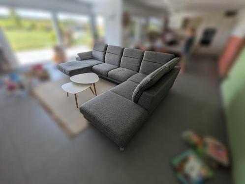 Divan avec double méridienne, Huis en Inrichting, Fauteuils, Gebruikt, Leer, Metaal, Stof, 125 cm of meer, 75 tot 100 cm, Ophalen