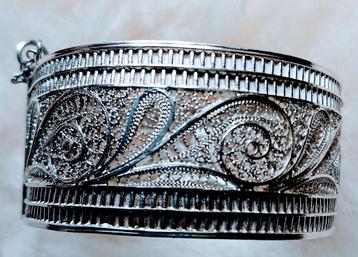 Magnifique bracelet en filigrane en argent, Envoi, Comme neuf, Argent