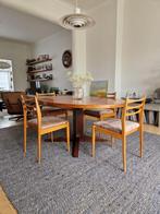 Set van 4 vintage midcentury Deense stoelen, Huis en Inrichting, Stoelen, Ophalen, Hout, Gebruikt, Overige kleuren