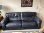Donkerblauw Lederen Sofa, Ophalen, Overige maten, 150 tot 200 cm, Zo goed als nieuw