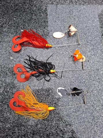 10 x grote Spinnerbaits Rozemeijer, Blue Fox, Shark Attack beschikbaar voor biedingen