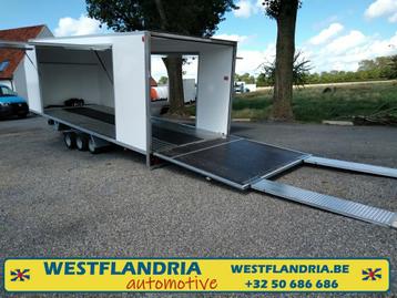 Kantelbare gesloten autotransporter met electrische lier beschikbaar voor biedingen