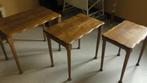 3 eiken bijzettafeltjes in set, Gebruikt, 55 tot 75 cm, Hout, Ophalen