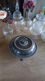 brocante verzilverde serveerschotel, Antiek en Kunst, Ophalen