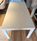 Rechthoekige hoogglans witte eetkamertafel, Ophalen, 50 tot 100 cm, Zo goed als nieuw, Vijf personen of meer